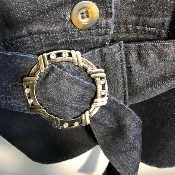 Cute A-Line dark blue jeans jacket - Picture 3 of 9